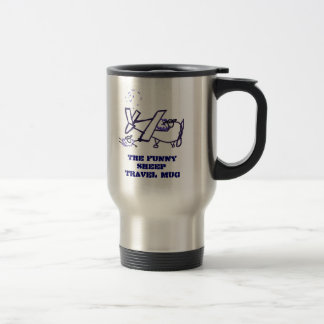 La tasse drôle de voyage de moutons