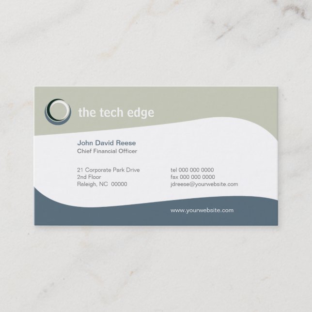 La technologie courbe le carte de visite (Devant)