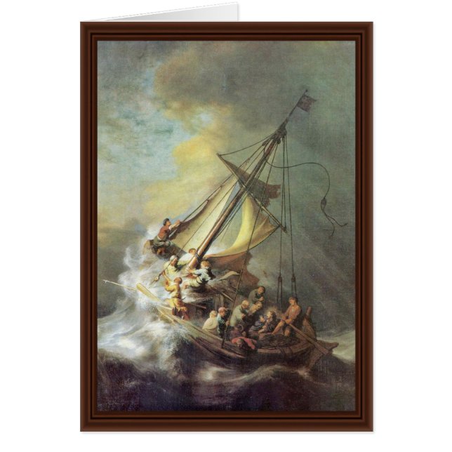 La tempête sur la mer de la Galilée. Par Rembrandt (Devant)