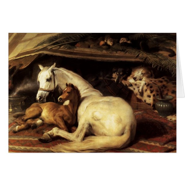 LA TENTE ARABE AVEC CHEVAUX ET ANIMAUX (Devant horizontal)