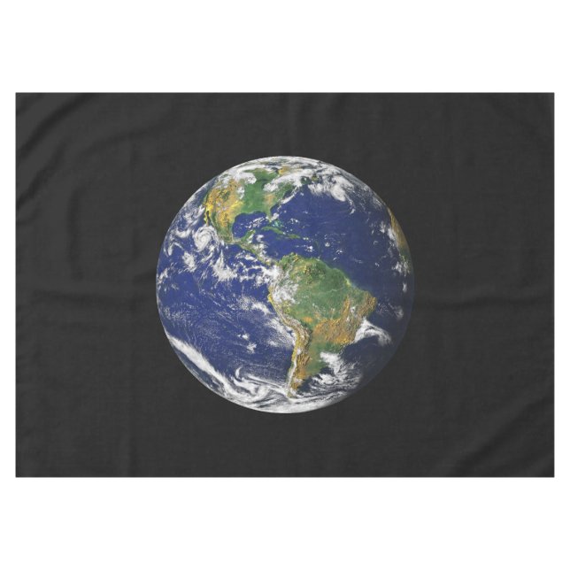 La TERRE de la nappe faite sur commande de coton (Devant (Horizontal))
