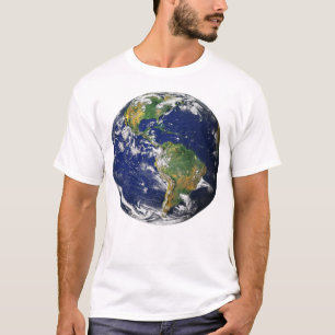 La TERRE de PLANÈTE du T-shirt blanc des hommes d