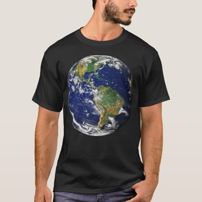 La TERRE de PLANÈTE du T-shirt noir des hommes de (Devant)