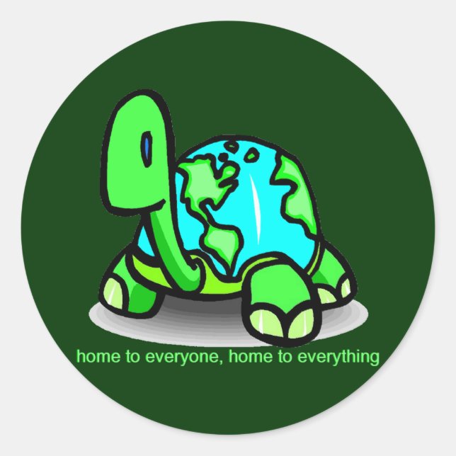 la terre est la maison de tous les tortues Sticker (Devant)