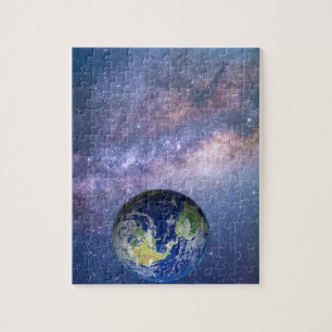 La terre et galaxie - puzzle d'image