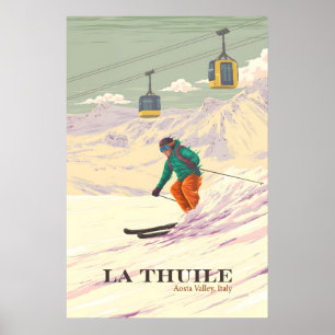 La Thuile Italy Ski Resort Travel Poster