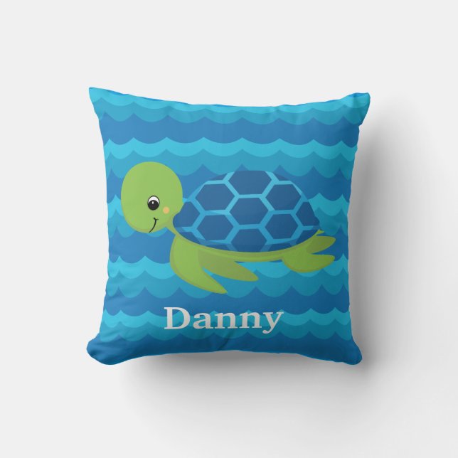 La TORTUE d'ENFANTS ondule le coussin fait sur (Recto)