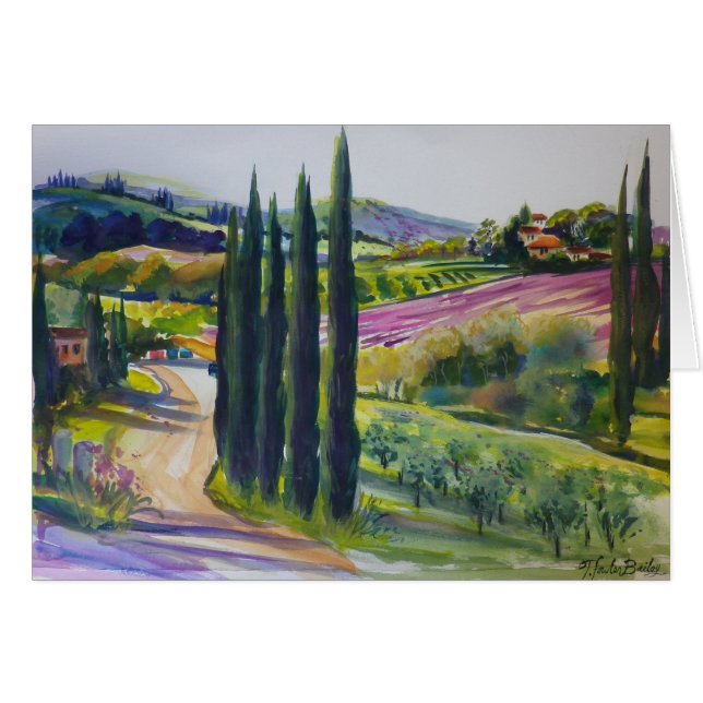 La Toscane où j'ai peint la CARTE vierge d'air de (Devant horizontal)