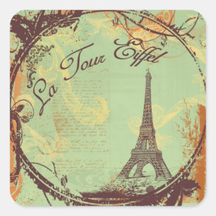 la Tour Eiffel Stickers Style Vintage Tags