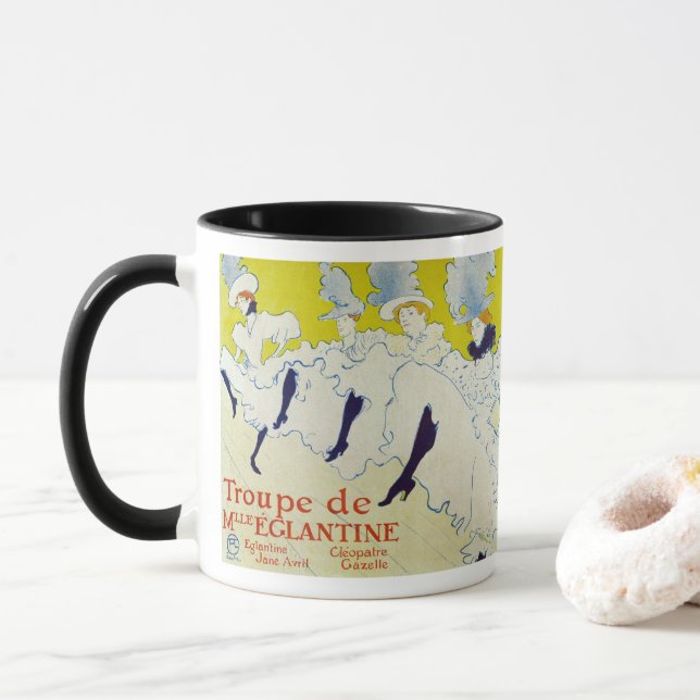 La Troupe de Mlle Eglantine by Toulouse Lautrec Mug (With Donut)