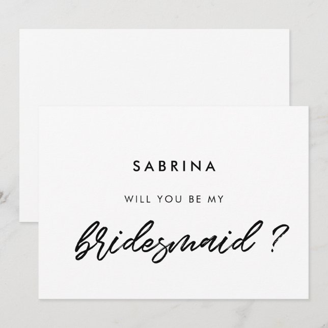 La typographie moderne sera-tu ma carte de demoise (Devant / Derrière)