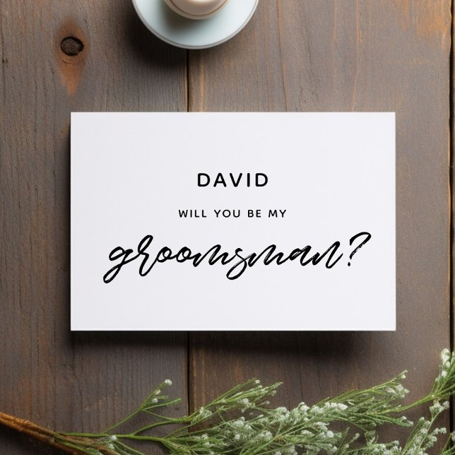 La typographie moderne sera-tu ma carte de groomsm (Créateur téléchargé)