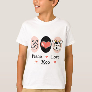 La vache à MOO d'amour de paix badine le T-shirt