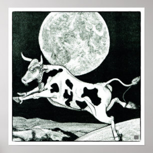 La vache a sauté par-dessus la lune - Impression l