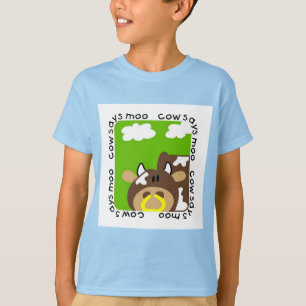 La vache indique des T-shirts et des cadeaux de
