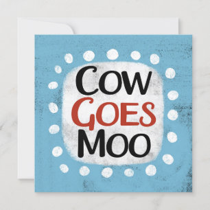 La vache va à la carte de voeux Moo