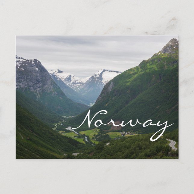 La vallée de Hjelle en Norvège carte postale texte (Devant)