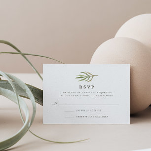 La verdure Aquarelle Botanique Mariage RSVP