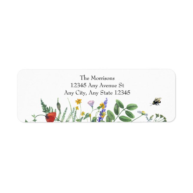 La verdure fleur sauvage | Bees Floral Adresse de  (Devant)