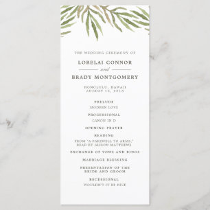 La verdure   Programme de mariage botanique à doub