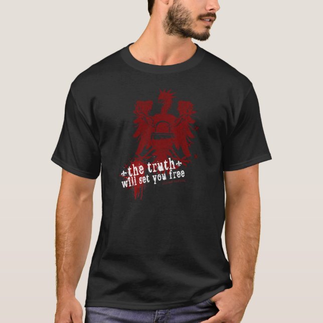 La Vérité Vous Libèrera (Les Gars T-Shirt De Base) (Devant)
