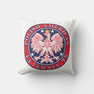 La Vernia Texas Polish American Eagle Throw Pillow