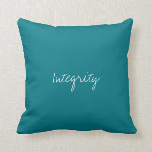 La vertu d'intégrité a décoré le coussin