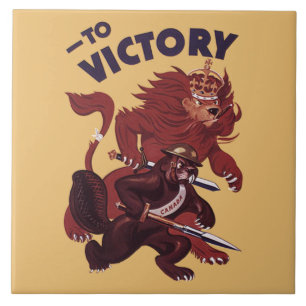 La Victoire Nous Canada ~ To Victory Canada 1941 ~ Tile