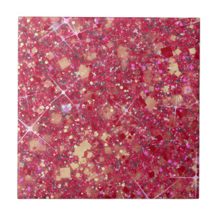 La Vida Magenta Pink Colour Faux Glitter Solid Tile