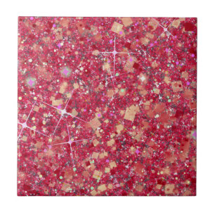 La Vida Magenta Pink Colour Faux Glitter Solid Tile