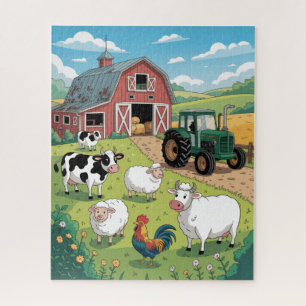 La vie animale sur le puzzle de la ferme