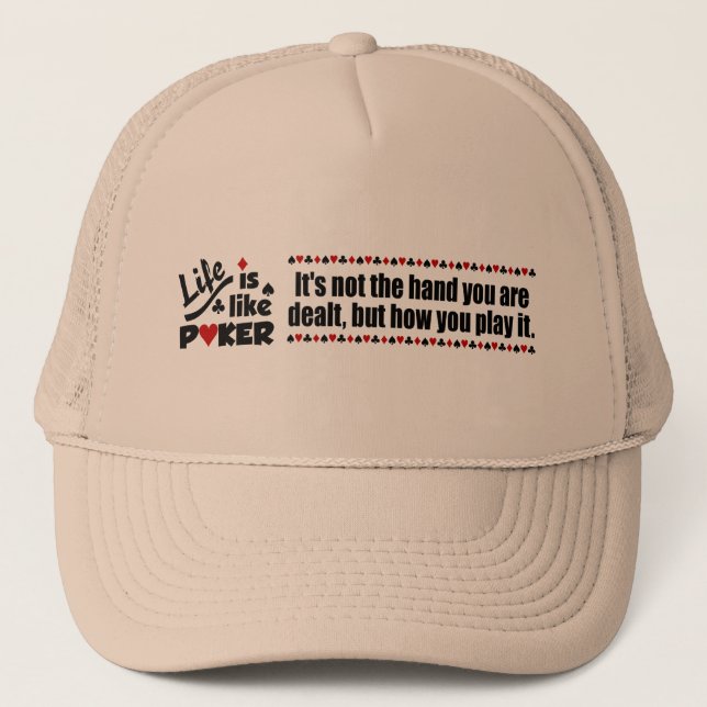 La vie comme casquette de poker (Devant)