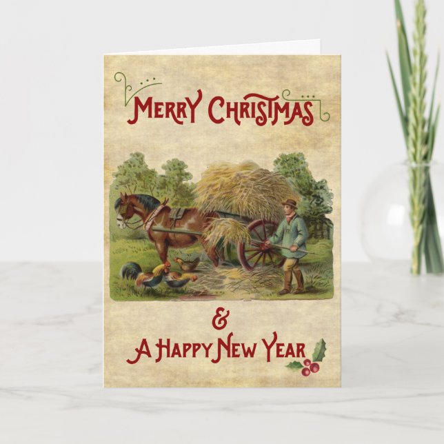 La vie d'un fermier Noël et nouvelle année Carte (Devant)