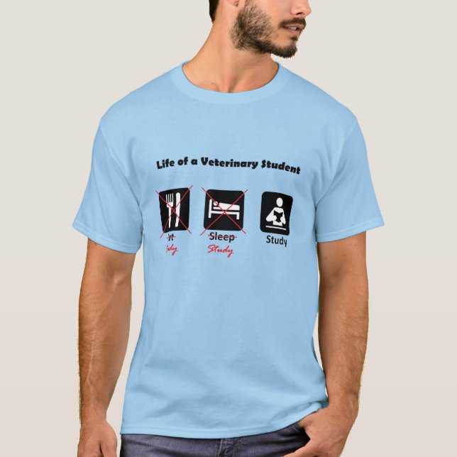 La vie d'un T-shirt vétérinaire d'étudiant (Devant)