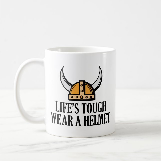 La vie dure porter une tasse de café casque (Gauche)