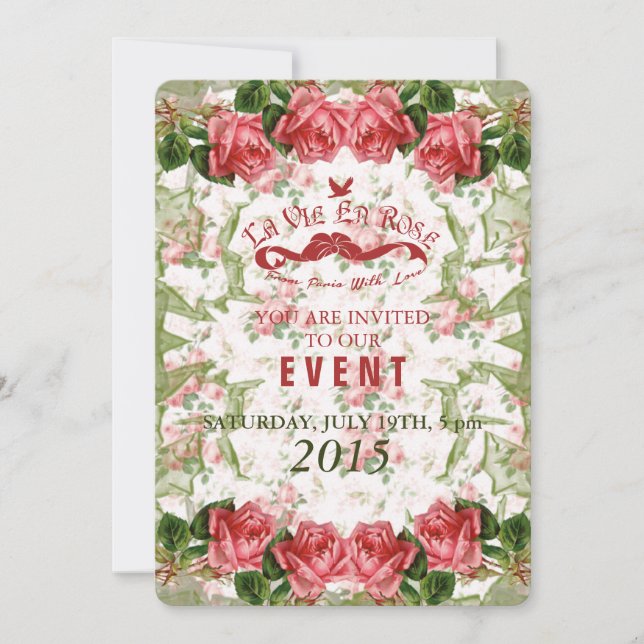 La Vie En Rose - Invitation d'événement / Invitati (Devant)