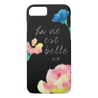 La vie est belle, elegant, simple, monogram