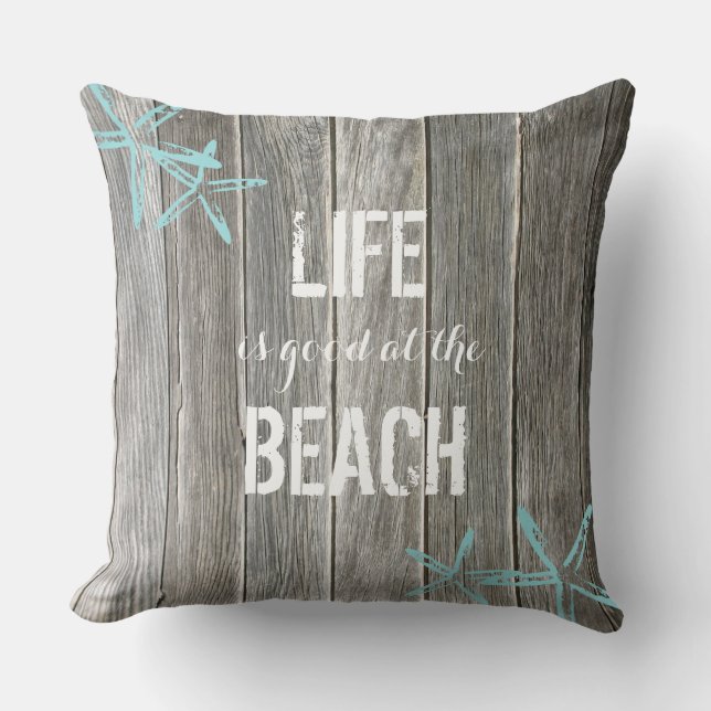 La vie est bonne au Beach ı Throw oreiller (Recto)