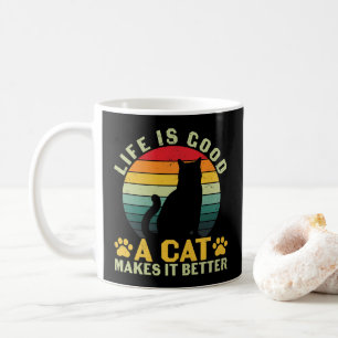 La Vie Est Bonne Un Chat Le Rend Meilleur Café Mug