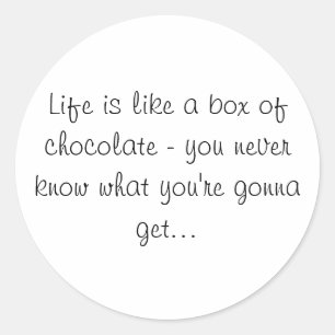 La vie est comme une boîte de Sticker au chocolat