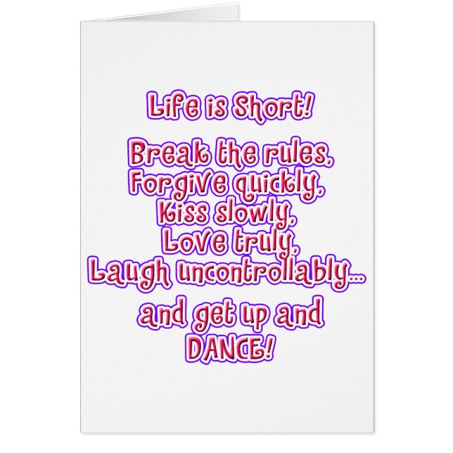 La vie est courte (Devant)