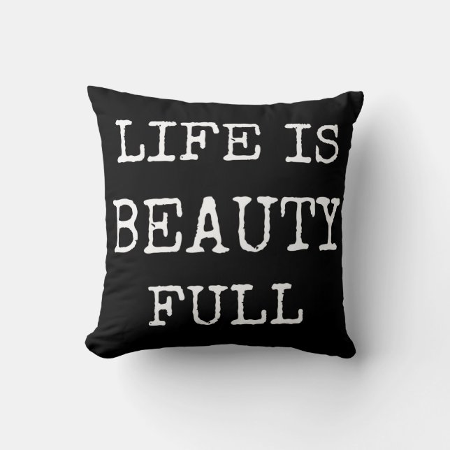 La vie est coussin noir de mots de beauté (Recto)