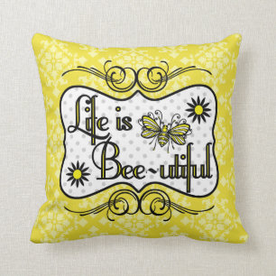 La vie est coussin personnalisé par Abeille-utifu