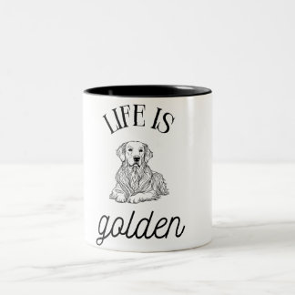La vie est Golden Minimlist Black White Coffee Mug