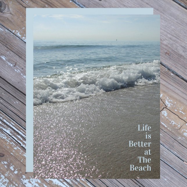 La vie est meilleure à la plage feuille de papier  (Créateur téléchargé)