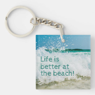 La Vie Est Meilleure À La Vague De Plage Qui S'Écr