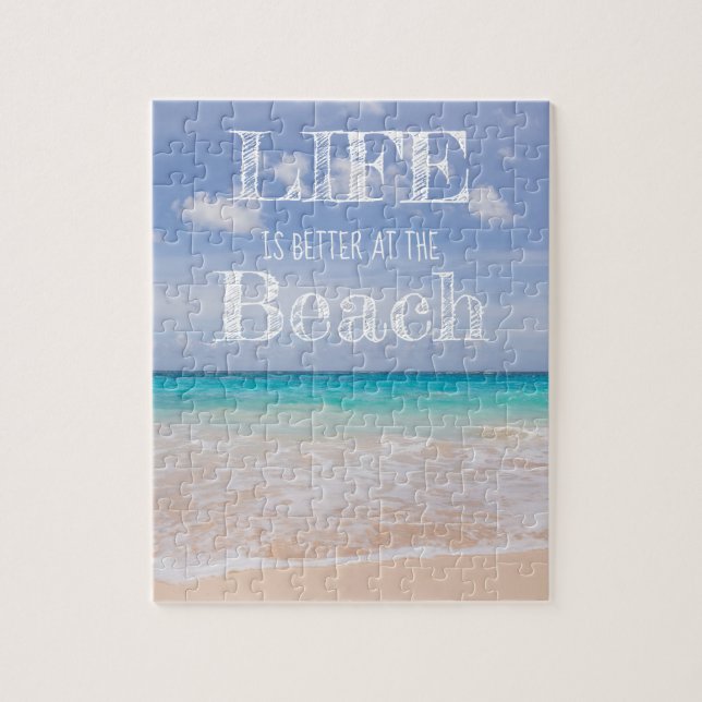 La vie est meilleure au puzzle de la plage (Vertical)