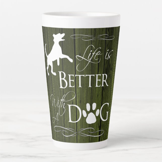 La vie est meilleure avec la Mug en latte de chien (Devant)