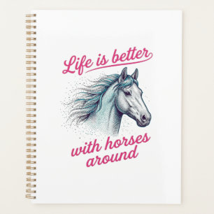 La vie est meilleure avec les chevaux dessin vecto