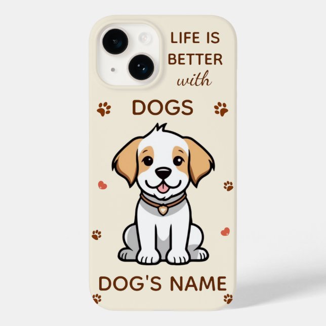 La vie est meilleure avec les chiens coque iphone  (Verso)